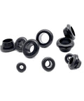 Heavy Duty Black Rubber Snap On Grommet Hole Plugs And End Caps O Ring Assortment Kit For Sealing Pipelines Industrial Gear And Auto Systems, assorted sizes
