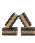 Cork Isolation Pads For Turntables, 1 Inch Thick, Pack Of 4, showing cork and rubber layers for sound dampening against vibrations.