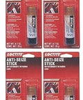 4 Pack High Temp Copper Anti Seize Stick For Spark Plugs And Automotive Fasteners in blister packaging, copper color.
