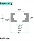 Dimensions of Heavy Duty Universal Aluminum T Track Four Pack with smooth channels and mounting holes for woodworking.