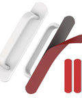 2 Pack 5.7 Inch Aluminum Alloy Adhesive Cabinet Handles No Drill Peel And Stick With Strong Double Sided Tape White Finish