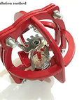 Heavy Duty Stainless Steel Fire Sprinkler Protection Cage Bracket for DN15 and DN20 Sprinkler Heads shown from the top with red hex head.