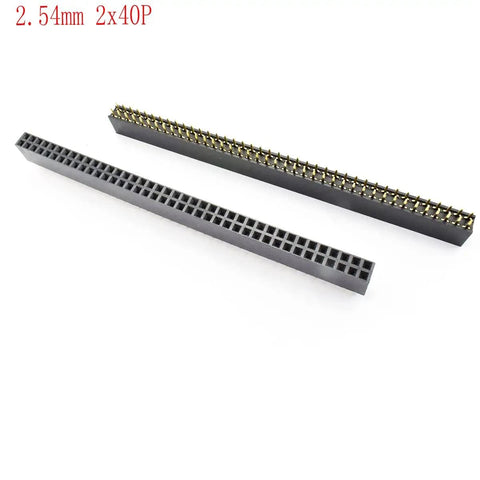 2.54mm 2x40 Pin Female Socket Header Kit Dual Row Straight PCB Connector 80 Pins For DIY Electronics Projects