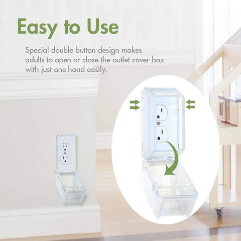 Clear Outlet Cover Box For Baby Safety, Large Plug Covers For Easy Babyproofing Of Sockets, Quick To Install And Use