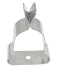 Five Set Stainless Steel Window Well Cover Clips Hardware Kit showing a single stainless steel clamp in focus