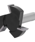 Heavy Duty CNC Spoilboard Surfacing Router Bit With 2 Inch Shank and Three Flutes, close-up view of carbide cutting edge.