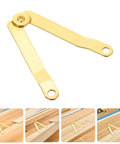Golden Iron Lid Support Hinges For Wooden Boxes And Treasure Chests Elegant Finish Smooth Opening Easy Install With Connecting Plates