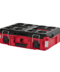 Weather Seal Tool Box With Organizer Bins 75 Lbs Capacity, Built To Last Modular Storage System, impact resistant, red and black design