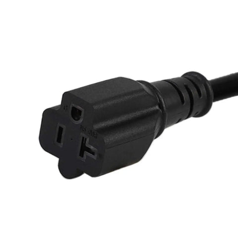 Close-up of Six Foot 12 AWG 5-20P To 5-20R Heavy Duty Durable Extension Cord UL Listed 20A 125V T Blade Cable receptacle end