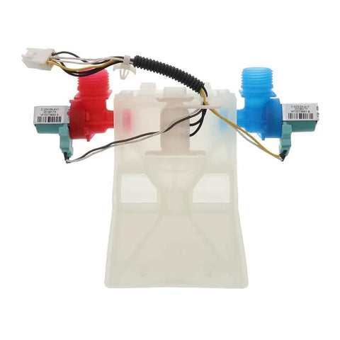 Washer Water Inlet Valve Assembly With Built In Thermistor And Vacuum Breaker 6 Pin Wire Real Time Temperature Sensing And Auto Inlet Flow Control For Smooth Laundry Sessions, front view