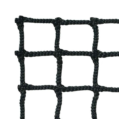Close-up of Baseball Batting Cage Net Only For Pro Garage Softball Training With Side Entrance UV Stabilized Four Millimeter Knotless Mesh
