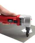 Hand using Metal Nibbler For Sheet Metal Cutting, 380W Power, cutting through metal sheet, high speed rotor, ergonomic slim grip