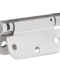 Self-Closing Door Hinge For Standard Doors Satin Nickel Finish Three And A Half Inch By Three And A Half Inch Five Eighths Inch Radius One Piece Steel Construction Hardware Included