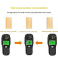 Badass Precision 5 In 1 Stud Finder And Wall Scanner nails wood studs hidden metals and live AC wires fast with crisp LCD display demonstration.