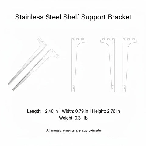 Built Tough L Shaped Shelf Bracket For Wall Mount Storage In Kitchen Cabinets Closets And Wardrobes Two Point Eight Inch Height Stainless Steel Silver 1 Pack Easy Install