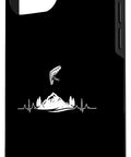 Dope Hang Glider Art iPhone 16 Pro Max Case Two Part Protective Shell With mountain design on black background