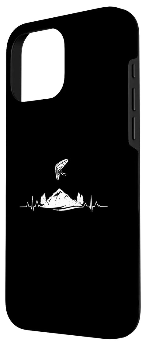 Dope Hang Glider Art iPhone 16 Pro Max Case Two Part Protective Shell With mountain design on black background