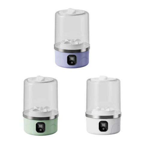 Ace Portable Washer Machine For Laundry Slick Pulsator Spin Clears Tough Stains While Guarding Delicate Fabrics Knockout Abs Housing Fits Dorm Rooms And Tiny Spaces Smoothly In Purple. Image shows portable washer in purple, green, and white with transparent lids.