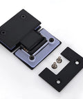 Black Stainless Steel Glass Shower Door Hinge, Wall Mounted, 180 Degree Swing, Heavy Duty Bathroom Hardware with screws