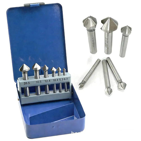 Heavy Duty Woodworking Drill Bit Kit With Dead Center Tower Auger And Quick Strike Punch displayed in blue case with various sizes.