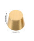 Brass Furniture Stabilizer Legs Four Pack For Mini Cabinets And Desks 10mm Decorative Riser Feet cone-shaped close-up view.