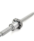 Beefy Flanged 1204 Ball Screw With Single Nut BK And BF10 For CNC Machining Low Friction Linear Motion Heat Treated Steel, side view