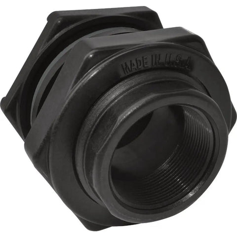 Tf200p-e 2 Inch Poly Tank Fitting With Left Hand External Thread And Nut, Includes EPDM Sealing Washer And Polyethylene Friction Washer, For Tanks With Wall Thickness One Sixteenth To One Half Inch