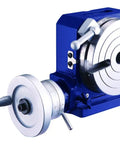 Heavy Duty Sixteen Inch Rotary Table Featuring Smooth Precision 360 Degree Graduated Dial And Oil Immersed Gear Drive with handle and knobs.