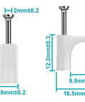 Circle Cable Clips With Steel Nails 10mm Pack Of 100 For Quick Hammer In Mounting On Walls And Floorboards, measurement details.