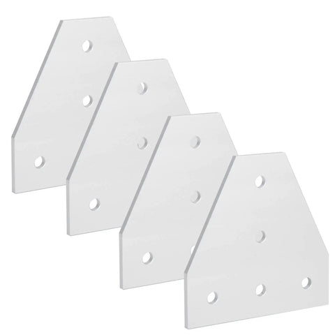 Four Five Hole T Shape Aluminum Joining Plates For Flexible Frame Building No Fuss Durable Aluminum Alloy Brackets Silver Pack Of 4