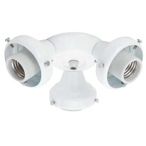 Three Light White Fitter For Ceiling Fans White Finish Light Kit Base And Replacement Compatible With Casablanca Ceiling Fans
