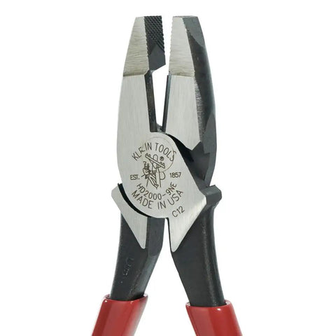 Heavy Duty 9 Inch Side Cutter Lineman Pliers For ACSR Wire Screws Nails And Hard Wire Made In USA With Thick Dipped Handles