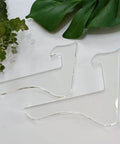 Premium Acrylic Router Template Set For Standing Cutting Boards, Hella Tough Charcuterie Stencil on white surface with greenery.