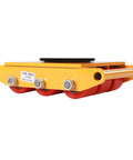 15 Ton Machine Skate Dolly With 9 Rollers And 360 Degree Top For Heavy Duty Load Transport, Carbon Steel Construction, red wheels