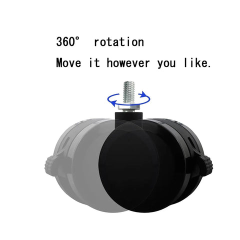 Zero Hassle Office Chair Caster Wheels Replacement featuring smooth rolling polyurethane swivel feet with brake locks, showing 360° rotation.
