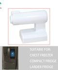 Close-up of 2 Pack DA61-08305A Refrigerator French Door Hinge Replacement for Samsung, shown with fridge compatibility list.