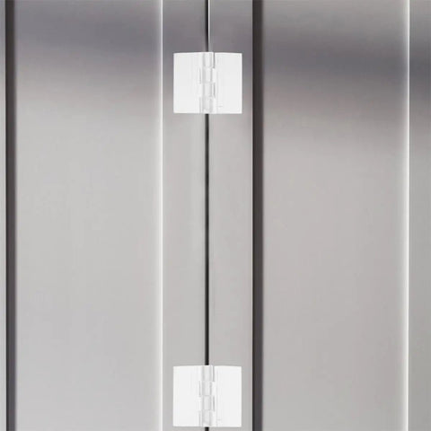 Six Pack SelfAdhesive Acrylic Cabinet Hinges Foldable 35x25mm For Kitchen Cabinets installed on metallic surface