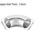 Stainless Steel 304 Pipe Fitting Long Radius 90 Degree Elbow Butt Weld 1-1/4 Inch OD 1.5mm Thick 4 Pack Plumbing Fittings