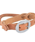 Night Latch Saddle Handle for Riders Harness Leather Pre Hole Punched One Buckle Saddle Accessory, tan leather with silver buckle