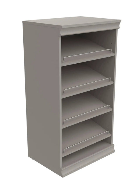 Total Game Changer Modular Closet Organizer With Four Adjustable Angled Shoe Shelves And Slick Taupe Finish For Seamless Stacked Storage Setup Hardware Included