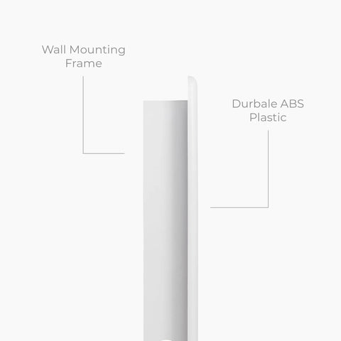 Side view of 4 X 4 White Square Access Panel For Drywall Made From Tough Abs Plastic With A No Sweat Setup.