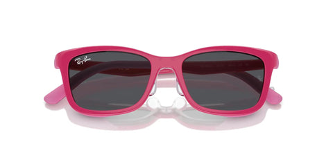 Kid Friendly Clip On Sunglasses For RY1626D Frames Pink On Red Rim With Dark Grey Lenses 49mm Unisex Rectangular Eyewear Accessory