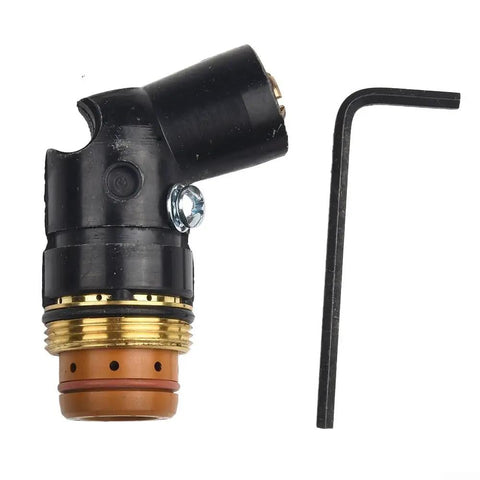 9-8219 Plasma Cutting Torch For SL60 And SL-100 With Polymer Copper Construction, close-up of premium torch body and Allen wrench