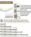 Installation guide for Custom Length Wall Mounted Galvanized Stair Railing Heavy Duty Non Slip Metal Banister Grip.