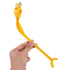 Hand holding yellow tool, 2 Pack Golf Swing Trainer Aids For Driving Range Practice Boost Posture Alignment And Tempo To Build Consistency Easy To Use Yellow Swing Tool To Fix Your Form And Build Natural Repeatable Swings