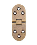 Two Pack Hidden Flap Folding Hinges For Cabinets And Doors, Thick Zinc Alloy Construction, close-up showing hinge holes