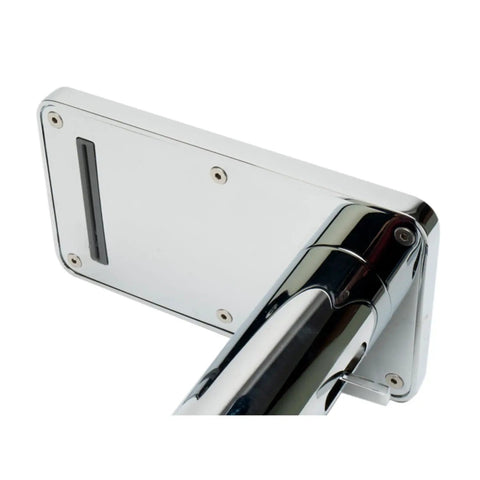 HomeStock Handheld Shower System with Solid Brass Construction and Polished Chrome Finish for Bathroom close-up of polished chrome mount