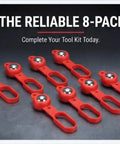 Luocute Magnetic Stud Finder 27 Lbs Force, Compact Handheld Design shown with red hooks for attaching to tools.