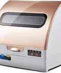 Compact Countertop Dishwasher Space Saving Mini Washer And Dryer With Smart Dual Cycle Controls Apartments Homes front view with digital interface.