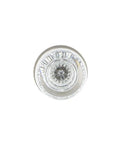 Classic Rosette Round Clear Crystal Door Knob for Vintage Restorations, top view showing lead-free crystal and intricate detailing.